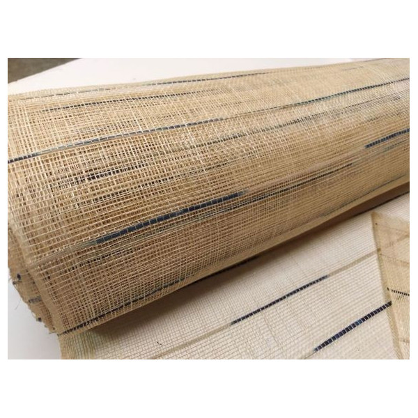 Sisal natur pruhovaný  zatkané modrénatrl vlákna 1m