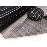 Sisal černý pruhovaný  zatkané natur vlákna 1m