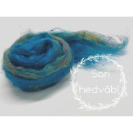 vicebarevné SARI hedvábí modrotyrkysový melír  10 g