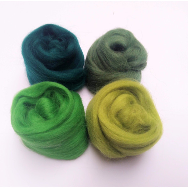 malá sada na plstění  - 4  zelené