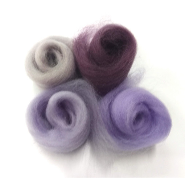 malá sada na plstění  - 4 tóny levandulové