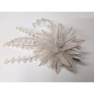 vintage květ z peří ivory