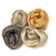 100%  hedvábí česané  Indické  sada  4x 5g barev 20g