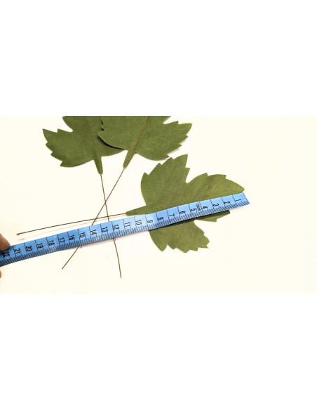 Listy umělé bavlněné na drátku - ruční práce - Vintage