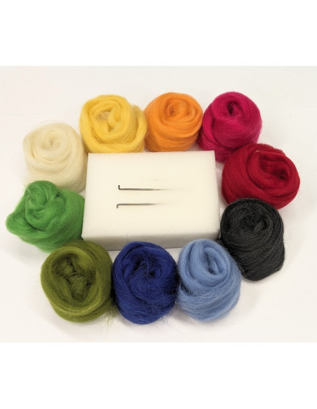 Kreativní sada pro suché plstění - základní DUHA