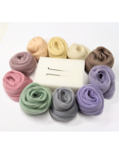 Sada pro suché plstění - pastel růžomeruňklevandulhnědá