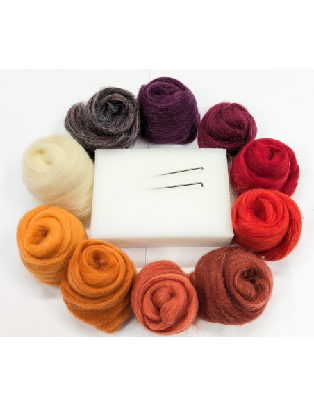 Sada pro suché plstění ozanžovočervenovínová