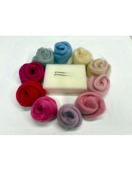 Kreativní sada pro suché plstění -  růžová Pinky