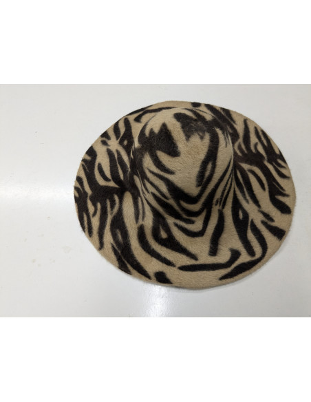 Kapeline  - pstěný polotovar na kloobuk - Medusa tisk safary