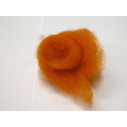 Mykaná vlna merino oranžová jasná