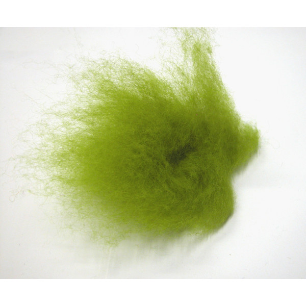 Mykaná vlna merino zelenožlutá světlá